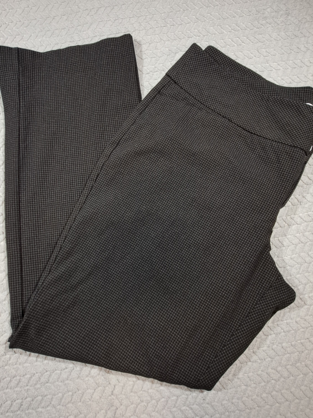 Elle Black & Charcoal Micro-Check Pull-On Trousers